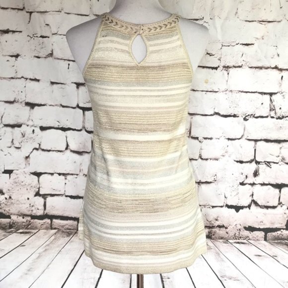 WHBM Warm Neutral Embellished Halter Top - Picture 4 of 7